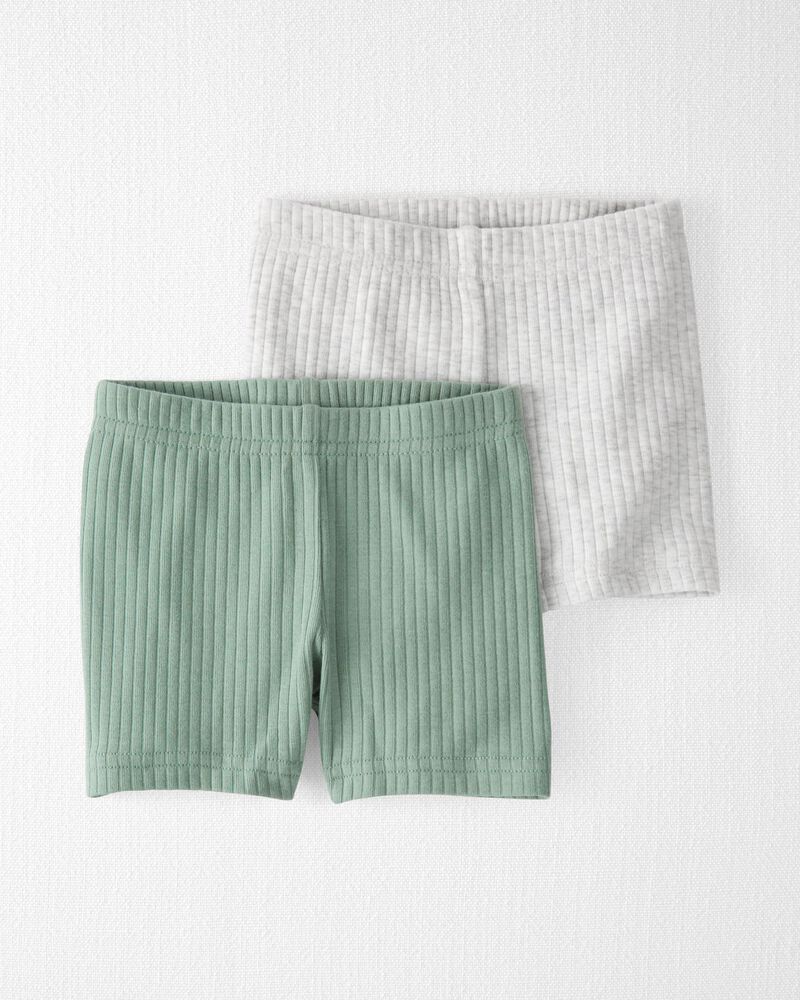 Baby Organic Cotton Ribbed Pedal Shorts, image 1 of 3 slides