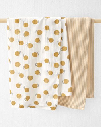 Baby 2-Pack Cotton Muslin Swaddle Blankets, 