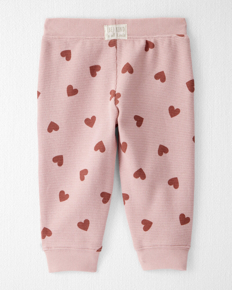 Baby Waffle Knit Set Made with Organic Cotton in Heart Print, image 2 of 6 slides