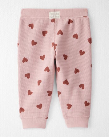 Baby Waffle Knit Set Made with Organic Cotton in Heart Print, 