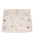 Baby Floral Twill Skirt - Ivory, image 1 of 3 slides