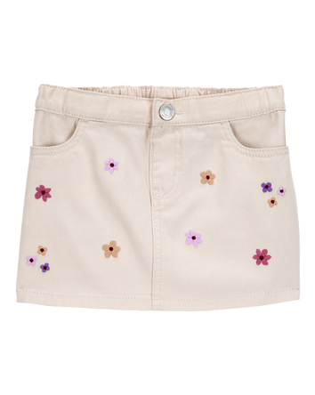 Baby Floral Twill Skirt - Ivory, 