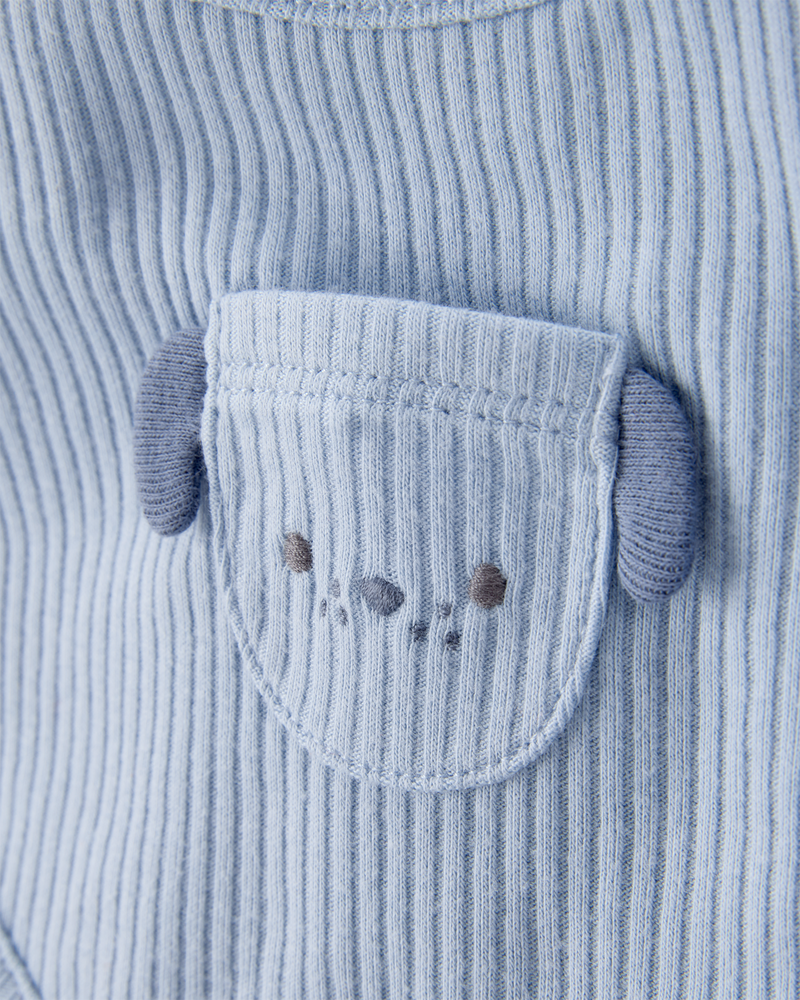 Baby 3-Pack Dog Bibs - Blue/Ivory, image 3 of 4 slides