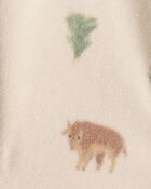 Baby Boy Buffalo Print Loose Fit Long-Sleeve Sleep & Play Pajamas - Brown, image 3 of 5 slides