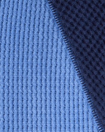 Boys Waffle Knit Color Block Hoodie - Blue, 