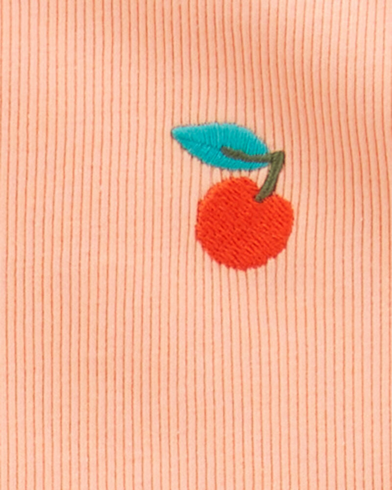 Kid 2-Piece Peach Tank & Short Set, image 2 of 3 slides