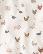 Baby Organic Cotton Pajamas Set in Farm Animals, image 3 of 5 slides