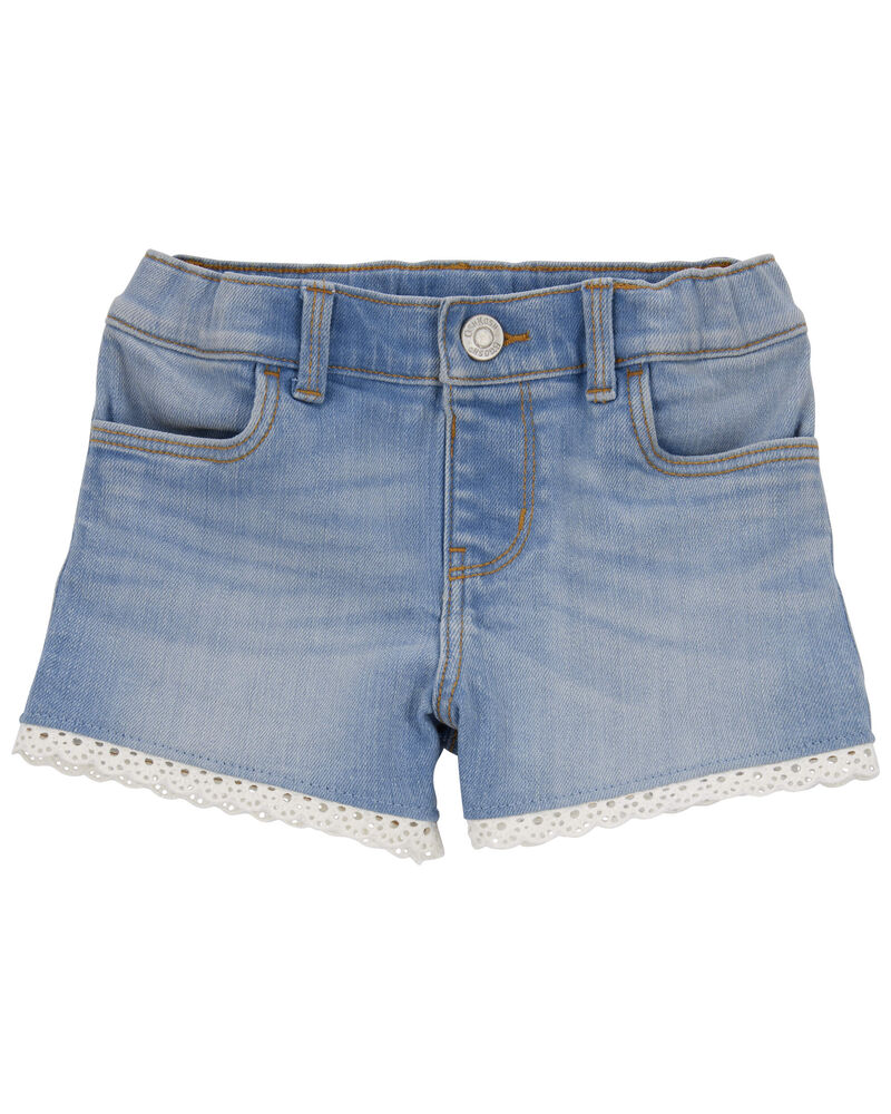 Toddler Eyelet Denim Shorts, image 1 of 4 slides