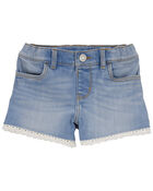 Toddler Eyelet Denim Shorts, image 1 of 4 slides
