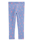 Baby Floral-Print Stretch Leggings - Blue, image 2 of 4 slides