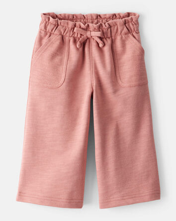 Baby Girl 100% Cotton Wide-Leg Pants - Pink, 