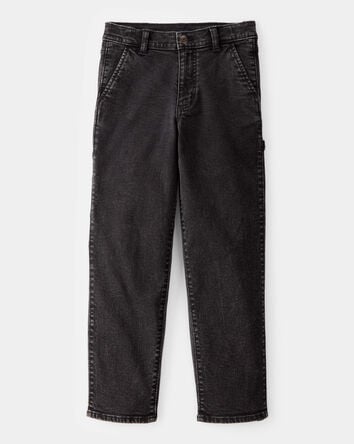Kid Baggy Iconic Denim Cargo Pants - Black Wash, 