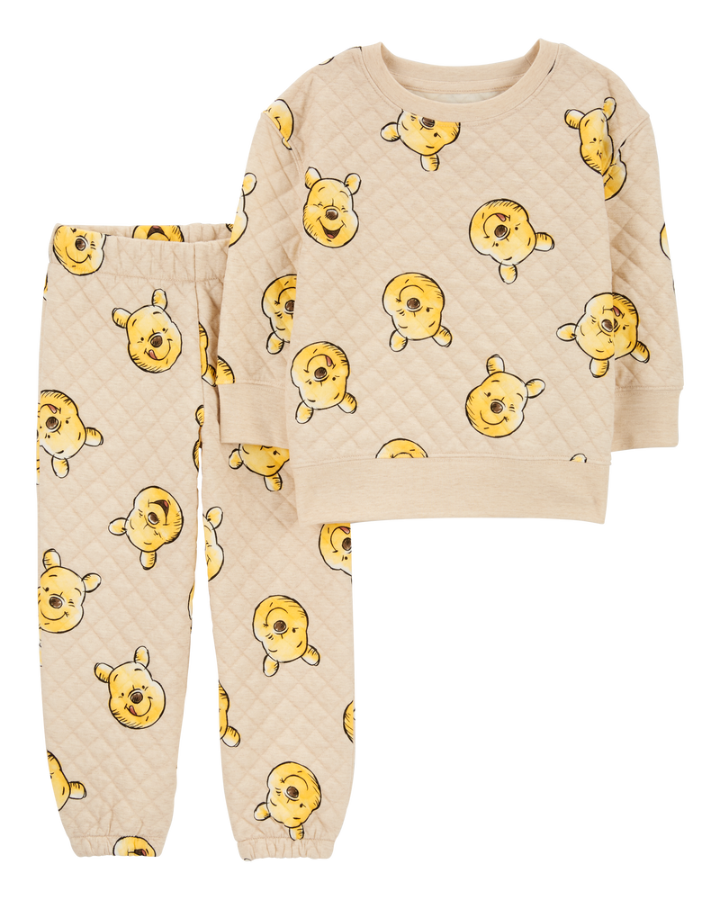 Toddler 2-Piece Winnie The Pooh Quilted Sweatshirt & Pant Set, image 1 of 2 slides