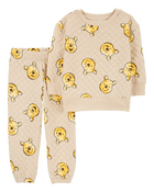 Toddler 2-Piece Winnie The Pooh Quilted Sweatshirt & Pant Set, image 1 of 2 slides