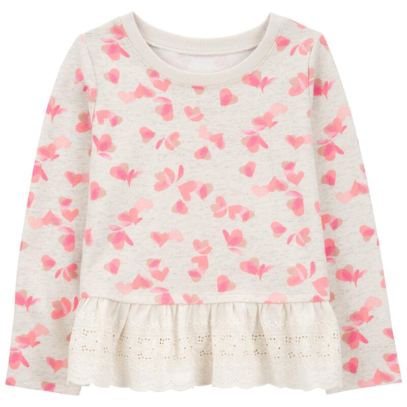 Multi Baby HeartPrint French Terry Sweater