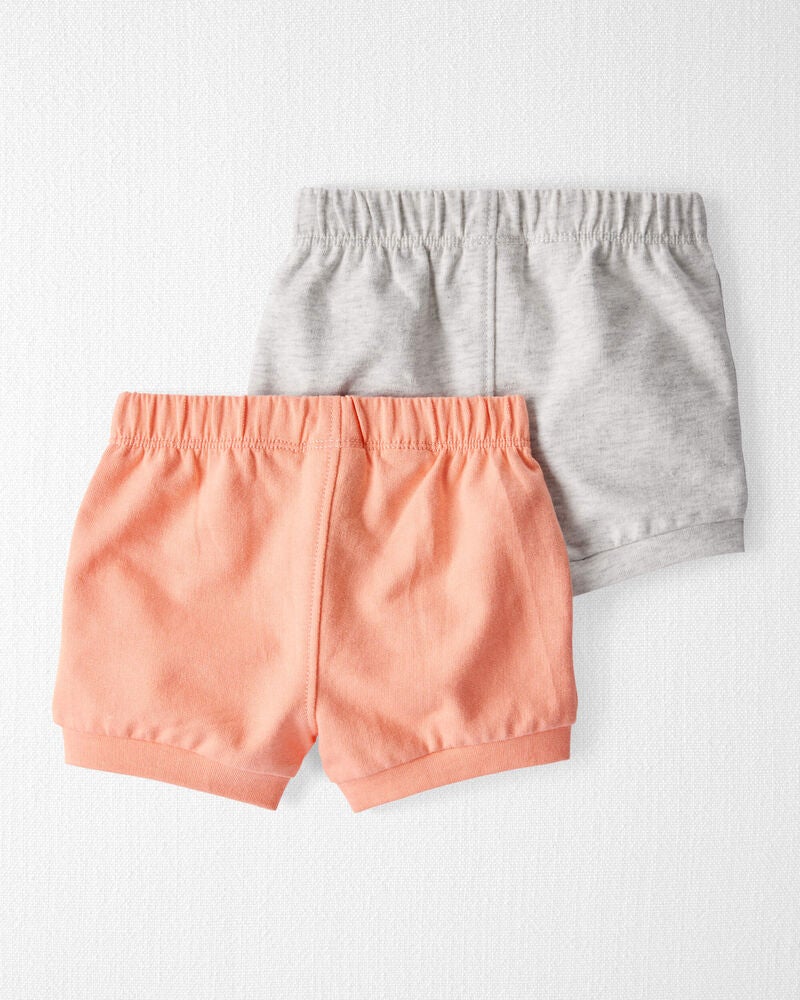 Baby 2-Pack Organic Cotton French Terry Shorts, image 3 of 5 slides
