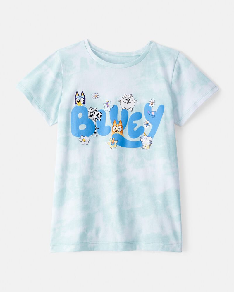 Kid Bluey Tie-Dye Short-Sleeve Graphic Tee - Blue/White, image 1 of 2 slides