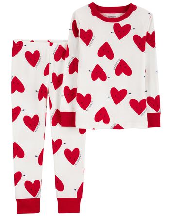 2-Piece Valentine's Day 100% Snug Fit Cotton Pajamas, 