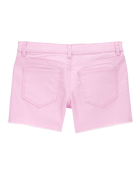 Kid Iconic Raw Hem Shorts - Pink, image 2 of 4 slides