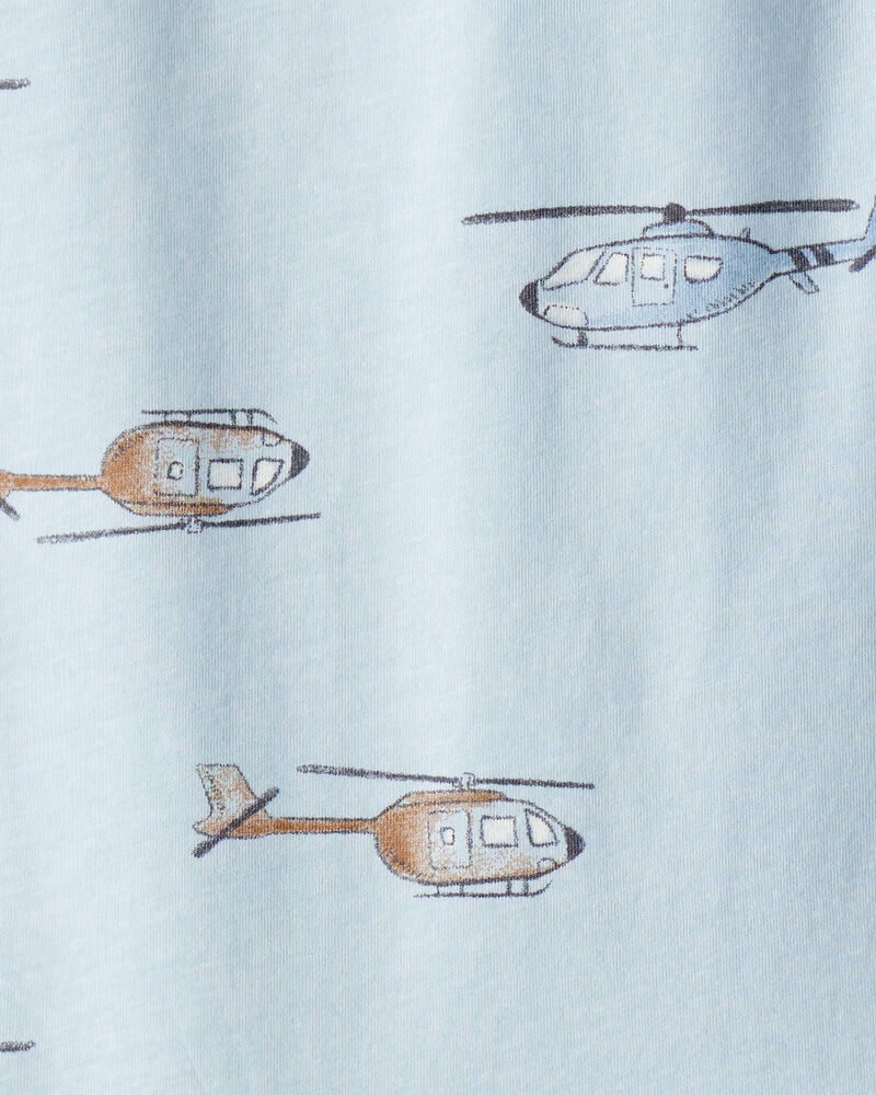 Toddler Boy Helicopter Print Short-Sleeve Tee - Blue, image 2 of 3 slides