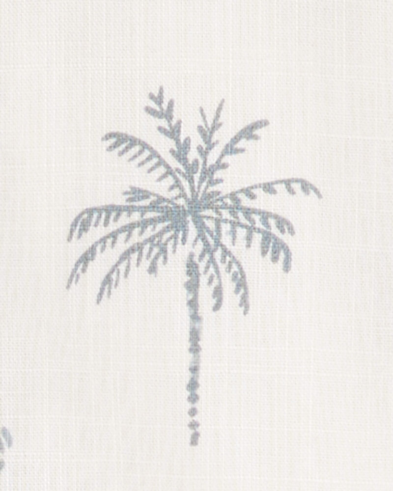Toddler Boy 2-Piece Palm Tree Print Short Set - Ivory/Blue, image 3 of 4 slides