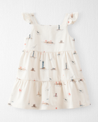 Baby Organic Cotton Dress in Coastal Vacation Print, image 1 of 5 slides