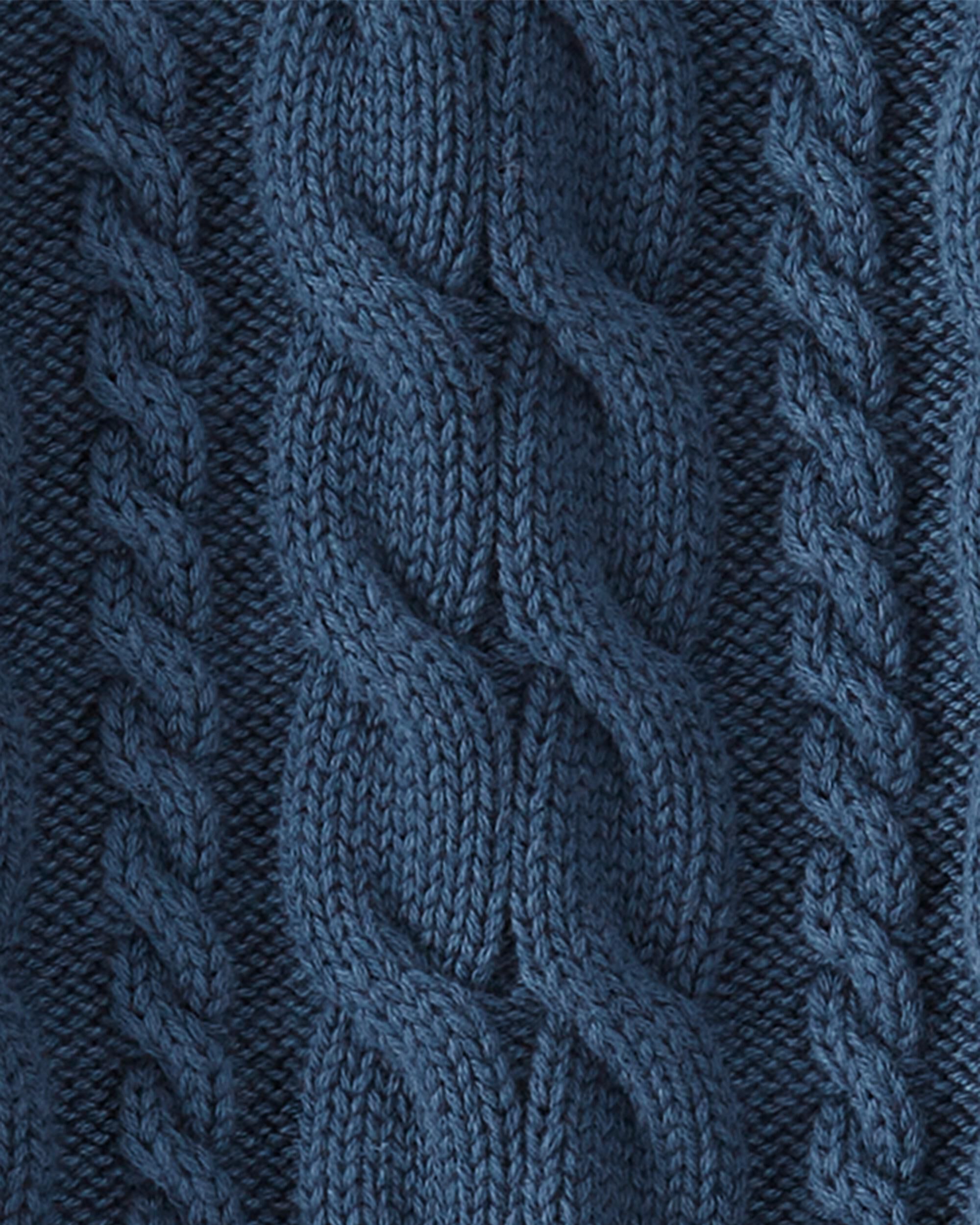 Toddler Organic Cotton Fair Isle Sweater in Dark Sea Blue