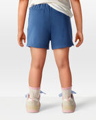 Toddler Pull-On French Terry Shorts - Blue, image 3 of 6 slides