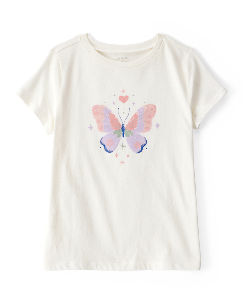 Kid 2-Piece Butterfly Tee & Pull-On French Terry Shorts Set, image 2 of 6 slides