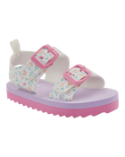 Toddler Casual Floral Sandals - Pink/White, image 1 of 7 slides