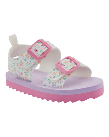 Toddler Casual Floral Sandals - Pink/White, 
