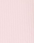Kid Solid Ribbed Cotton Blend 2-Piece Pajamas - Pink, image 2 of 3 slides