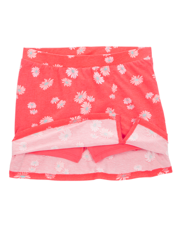 Girls Floral Pull-On Golf Skort - Orange, 