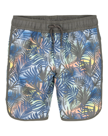 Boys Tropical-Print Pull-On Swim Trunks, 