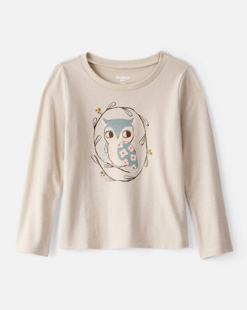 Toddler Girl Owl Long-Sleeve Graphic Tee - Tan, 