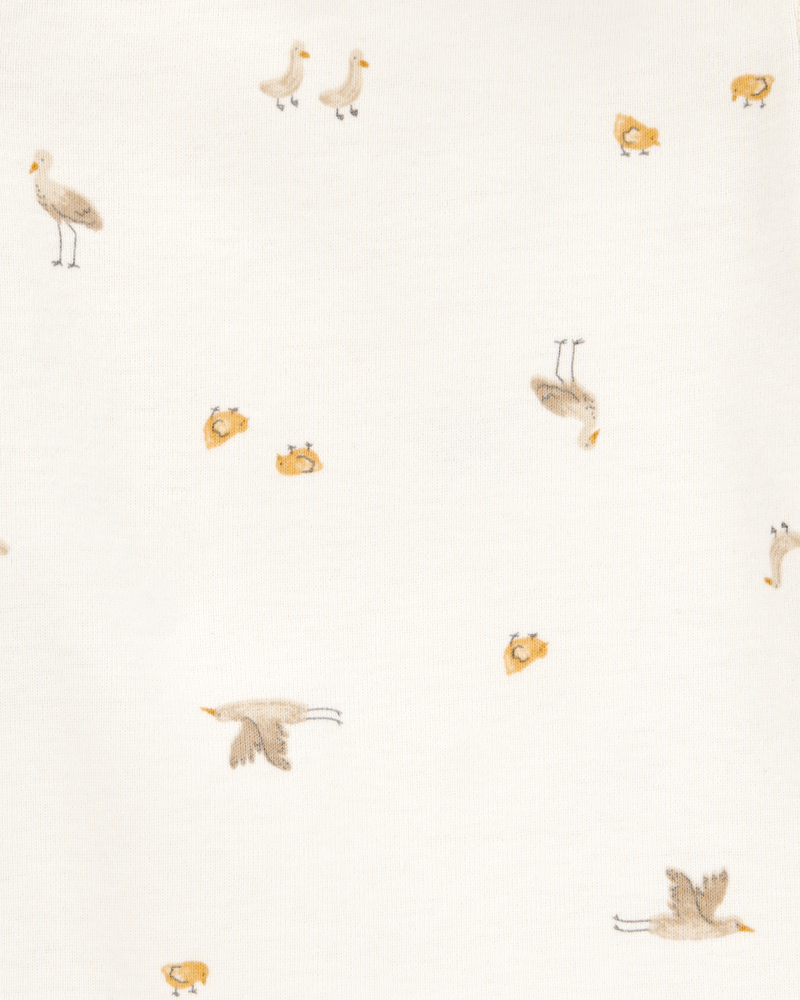 Baby 5-Pack Striped Birds Short-Sleeve Cotton Bodysuits - Ivory, image 3 of 7 slides