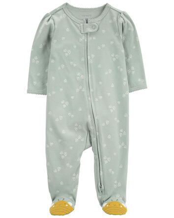 Bee Zip 2-Way Zip Cotton Sleep & Play, 