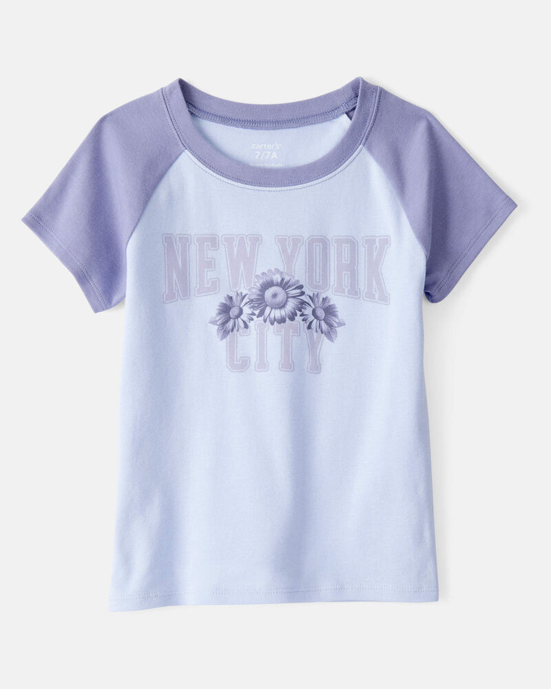 Girls New York Short-Sleeve Graphic Tee - Blue, image 1 of 3 slides