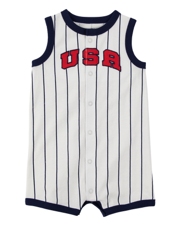 Baby USA Varsity Stripe Romper, 