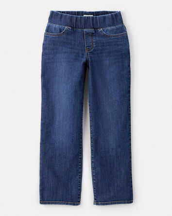 Girls Mid-Rise Denim Pull-On Jeans - Blue, 
