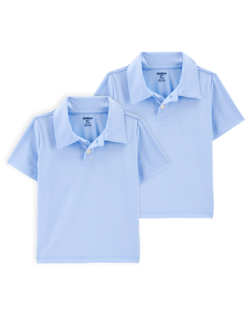 Toddler 2-Pack Active Uniform Polo Shirts in Moisture Wicking BeCool™ Fabric - Blue, 