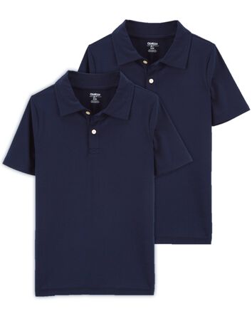 Kid 2-Pack Active Mesh Uniform Polos in Moisture Wicking BeCool™ Fabric, 