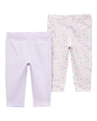 Baby Floral 2-Pack Pants, image 1 of 5 slides