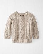 Baby Organic Cotton Cable Knit Sweater in Toasted Wheat
, image 1 of 4 slides
