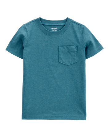 Baby Solid Short-Sleeve Pocket Tee - Teal, 