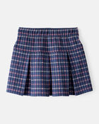 Kid Plaid Pleated Pull-On Skort, image 1 of 4 slides