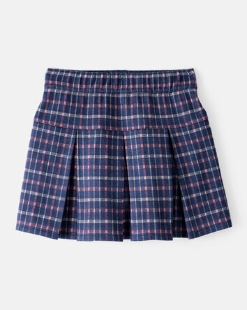 Kid Plaid Pleated Pull-On Skort, 