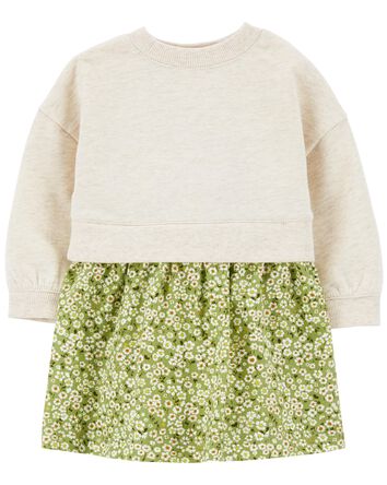 Baby Mixed Print French Terry Dress, 
