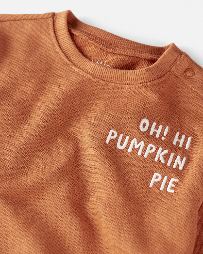 Baby Oh Hi Pumpkin Pie Organic Cotton French Terry Bubble, image 3 of 4 slides
