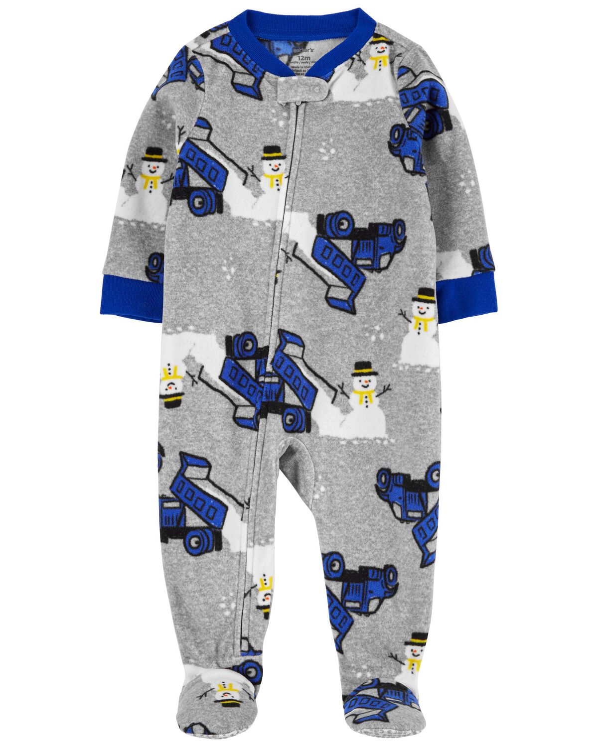 Baby 1-Piecee Snowman Fleece Footie Pajamas